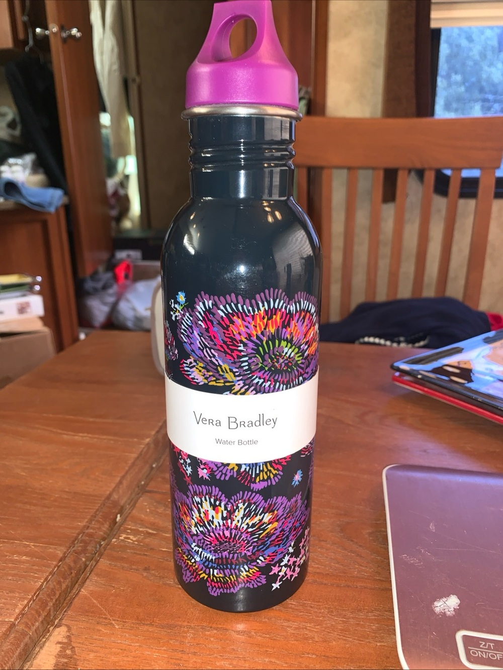Vera Bradley Reusable Stainless Steel Water Bottle Midnight Wild Flowers